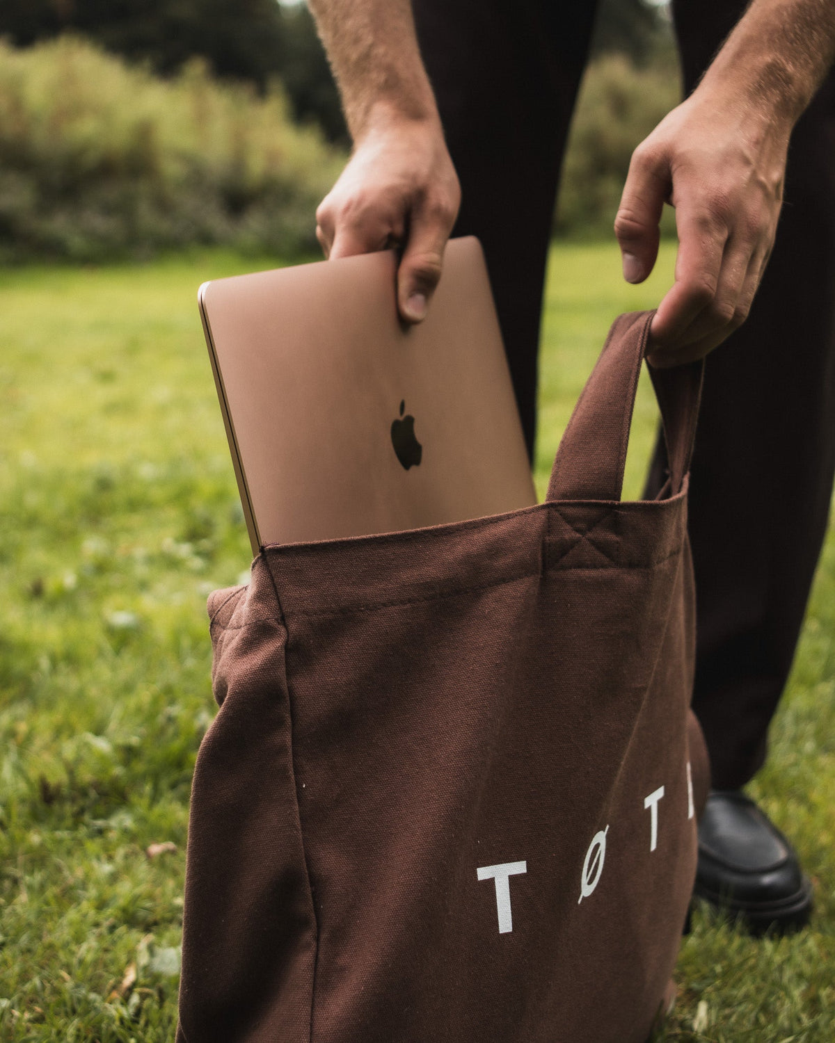 Navy Blue TOTE Bag inside view