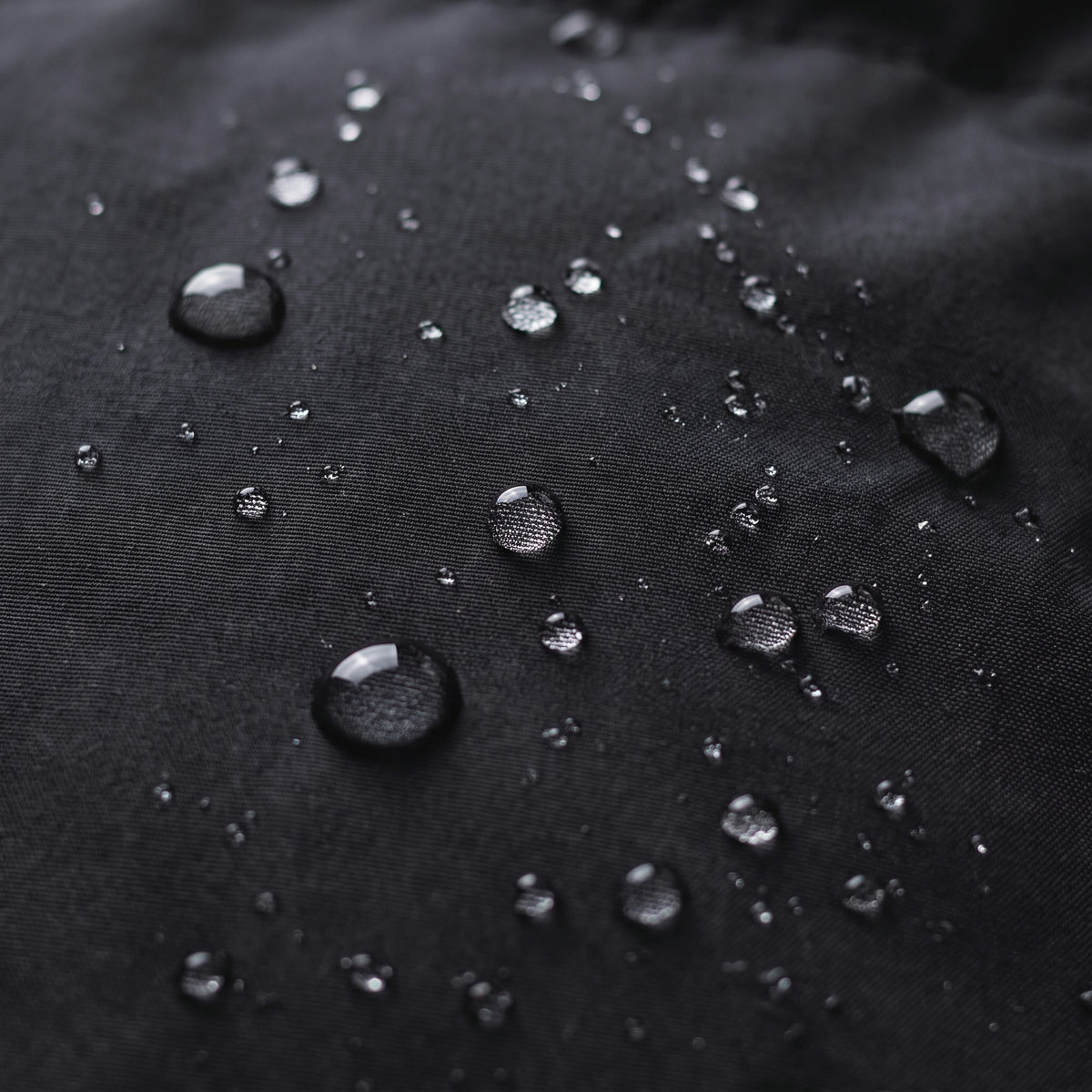 Water beading on the SIV's water-repellent nylon